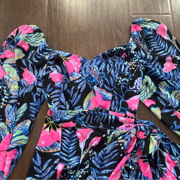 Lilly Pulitzer Lila Long Sleeve Dress Onyx Earned Stripes - Picture 2 of 16